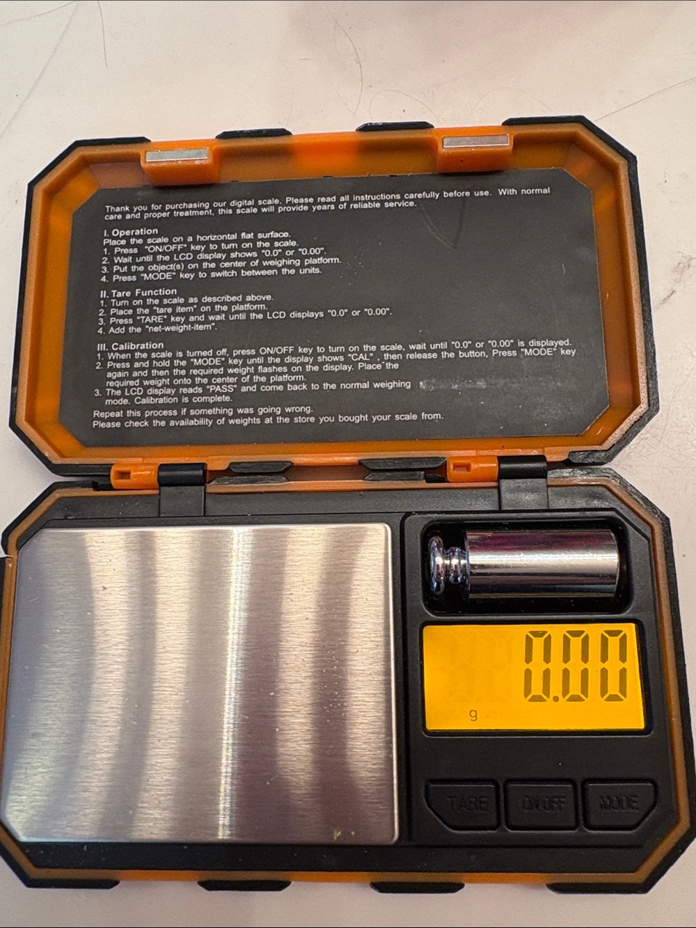 Fuzzion Portable Digital Pocket Scale - Orange/Black